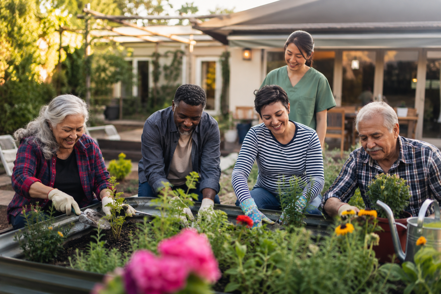 In the Garden — Fresh air and shared routines.