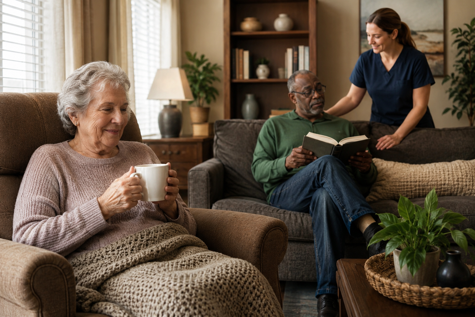 Quiet Mornings — A good book and a cup of tea.